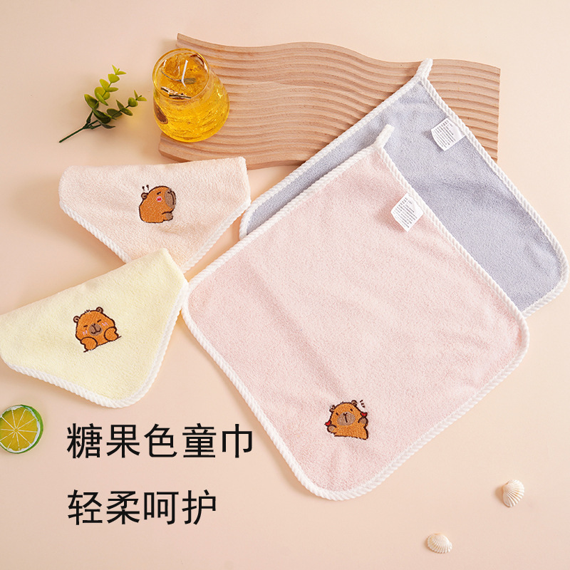 Kapibala Baby Face Towel Square Towel Kindergarten Children's Handkerchief Gift Face and Hand Towel Saliva Towel