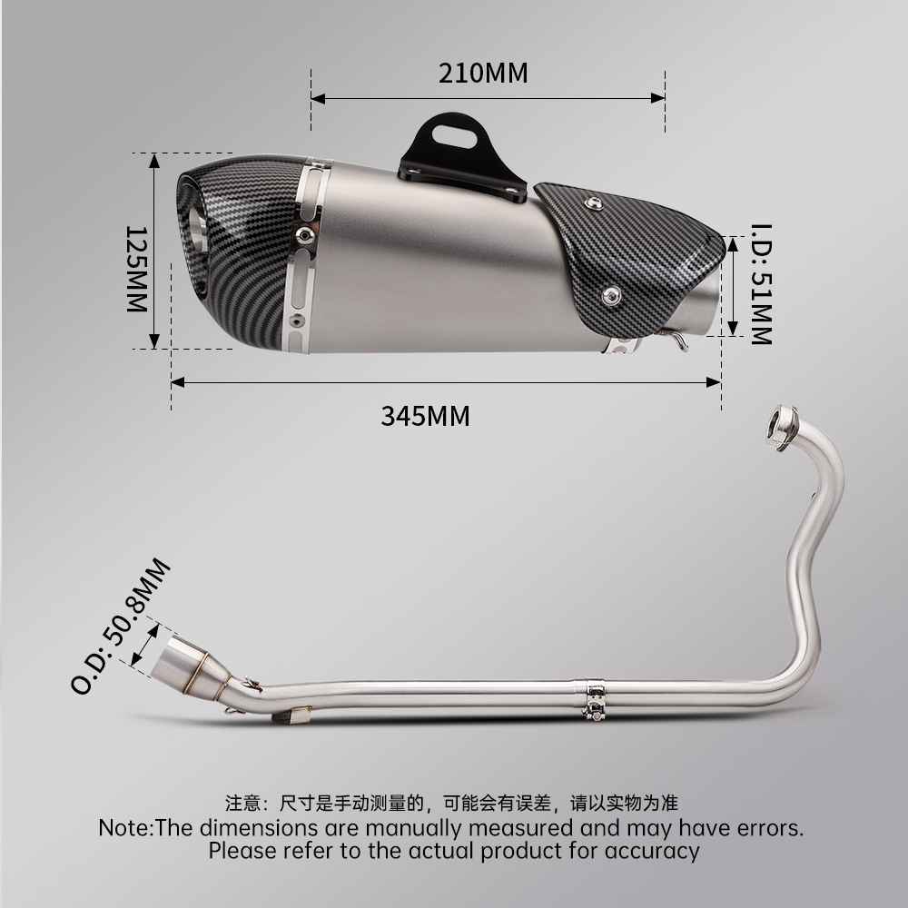 Motorcycle Feizhi 250 Fz25 Fzs250 Special Front Exhaust Pipe Tail Muffler Non-Destructive Installation