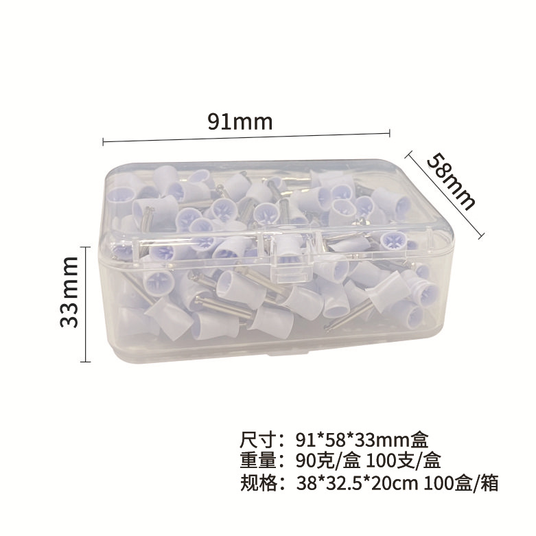 Limpieza dental pulido taza oral consumibles plástico punta pulido cepillo material de pulido cabeza plana cepillo de pulido