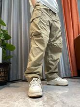 试衣间日单牛货！新品男士直筒宽腿工装裤纯色轻薄休闲长裤伞兵裤