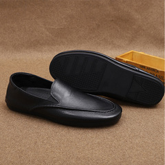 2022新款男士休閒商務皮鞋頭層牛皮柔軟橡膠底時尚正裝時尚男鞋