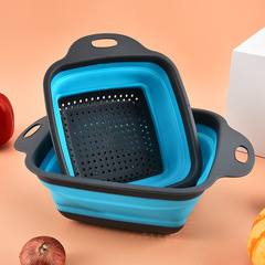 Square strainer basket, collapsible strainer basket, kitchen supplies, vegetable washing basket, filter water basket, extendable and collapsible strainer basket, fruit basket 
