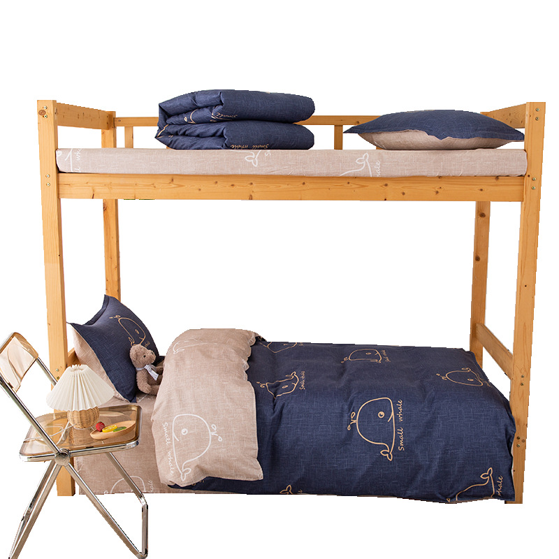 Un conjunto completo de colcha de cama de dormitorio de estudiantes individuales de seis piezas, colcha de cama de núcleo de algodón para dos personas de ocho piezas.