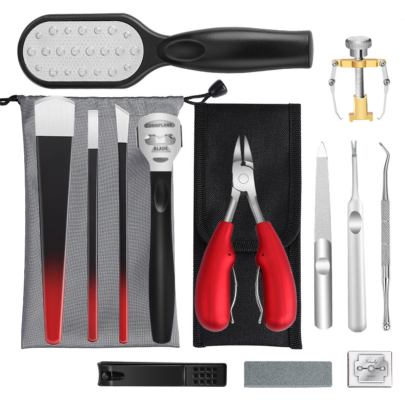 conjunto completo de ortodoncia de uñas incrustadas, cuchillo de manicure