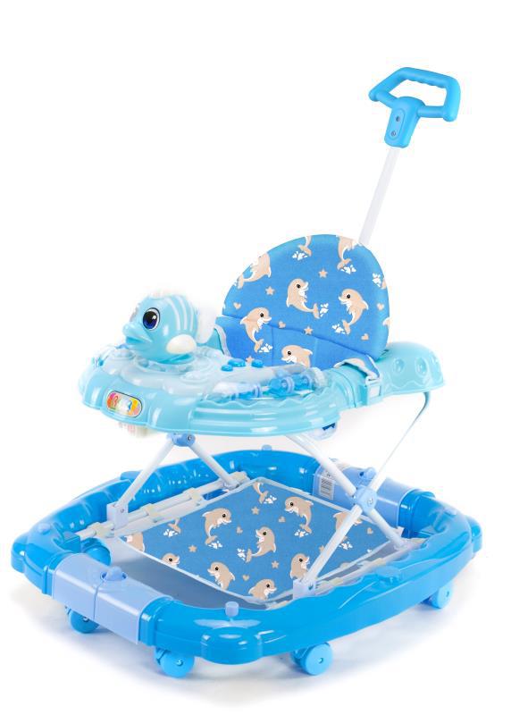 Baolubao 6220SYT Andador de bebé multi-funcional anti-Flip bebé empuje de la mano puede sentarse con pie pad varilla de empuje