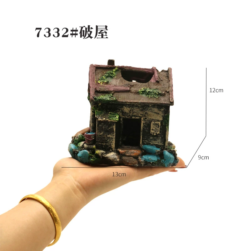 Сувенир-орнамент из смолы для аквариума, дом Г Jiangnan и башня Guyunhe, декоративная скульптура для аквариума, 20.95×13.72×15.18 см