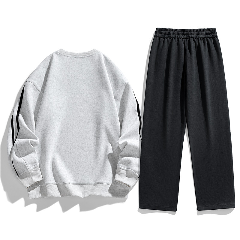 Herrenbekleidung Sportliche Freizeitanzüge für Herren Herbst 2024 Neue Basic- und beliebte lockere Kleidung Langärmelige zweiteilige Anzüge für Herren auf Lager_voghion.com