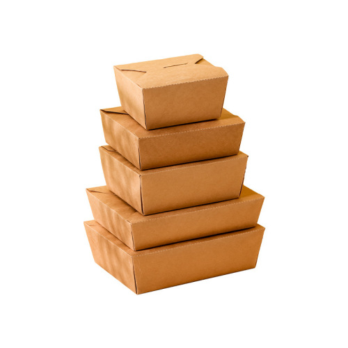 Disposable fried chicken box takeout packing box food-grade kraft paper lunch box thickened oil-proof salad bento box wholesale