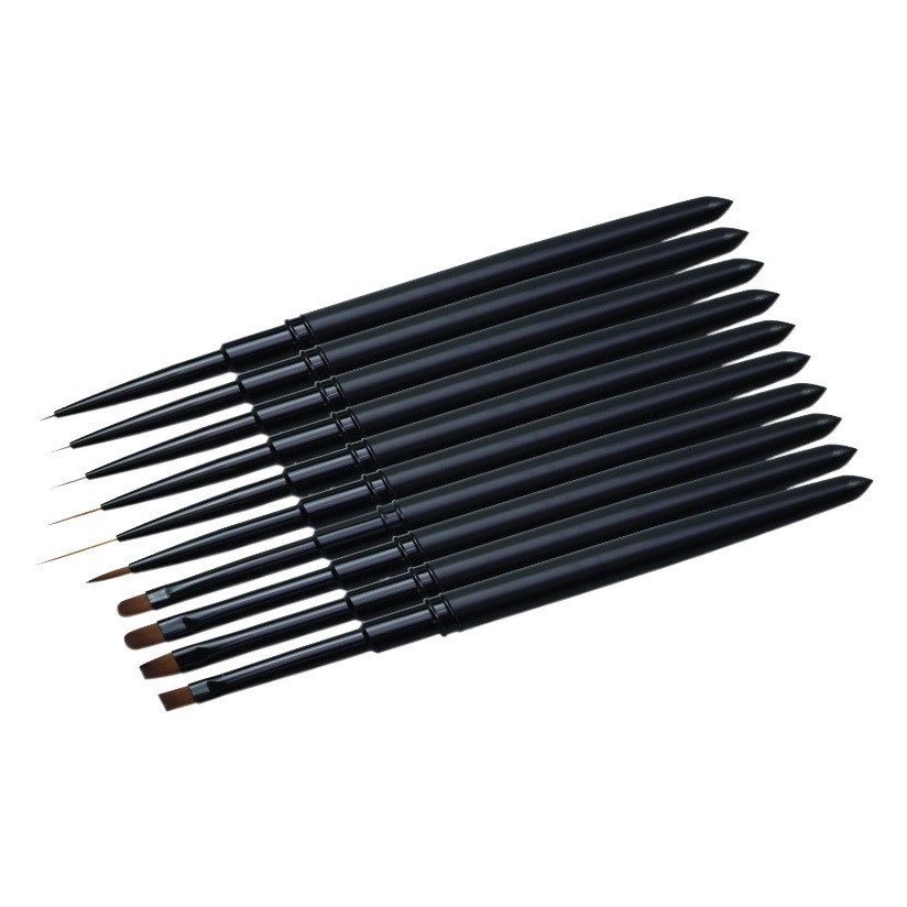 Herramienta de pincel de uñas cabeza plana cabeza redonda fototerapia gel fila pluma dibujo línea pintura uñas arte pluma esmalte de uñas pegamento gancho cepillo