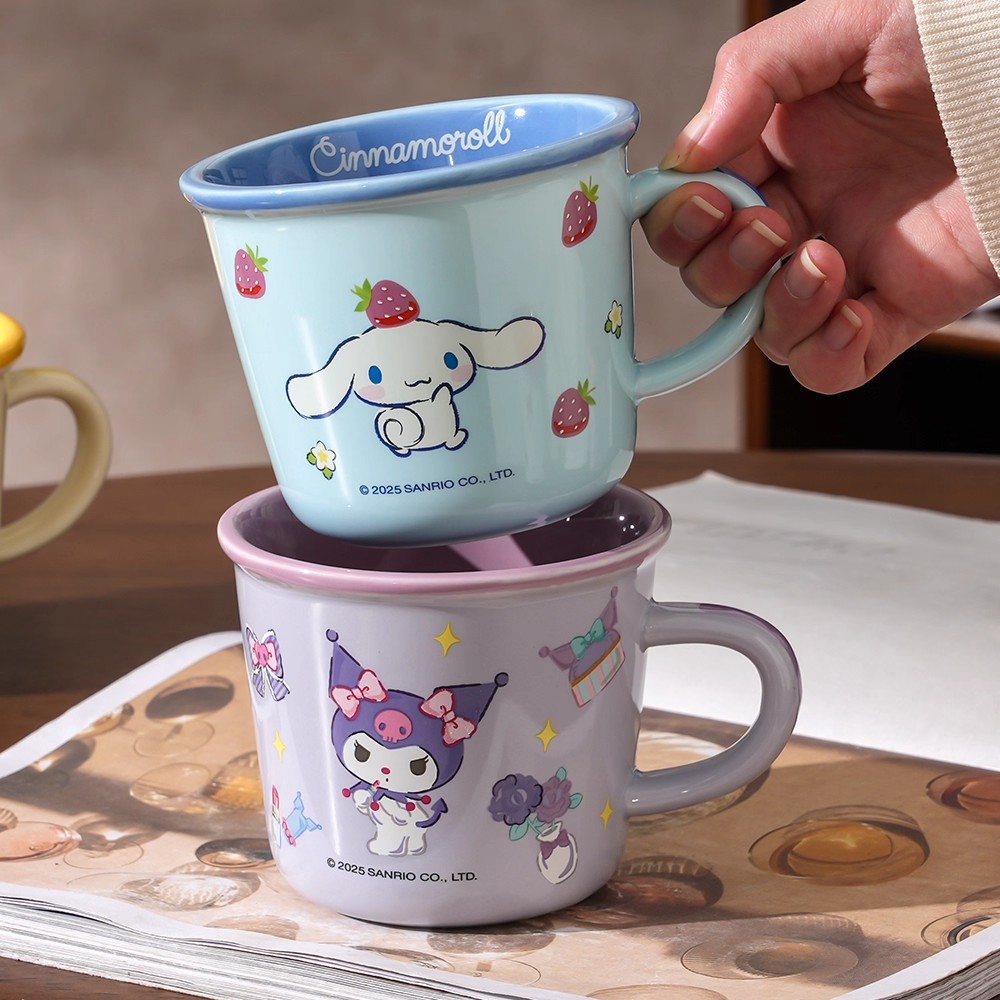 Sanrio tazas de cerámica copas de pareja tazas de agua de regalo de cumpleaños de oficina en el hogar tazas de regalo de niñas nuevas 2025 image 2