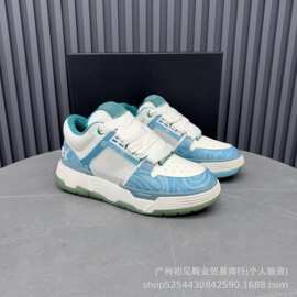 高版本外贸低帮厚底板鞋情侣款时尚潮流休闲运动鞋网皮拼接面包鞋