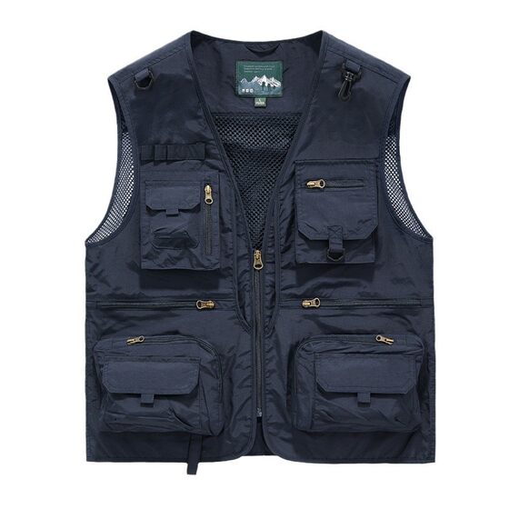 Custom Group Buying Printed LOGO Vest Summer Outdoor Tooling Multi-Pocket Fishing Photographer Vest Jacket
