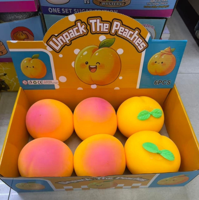 Creative Oversized Yellow Peach Squeeze Stress Relief Toy, Slow Rebound, Fun Simulation Fruit Stress-Relief Gadget Wholesale