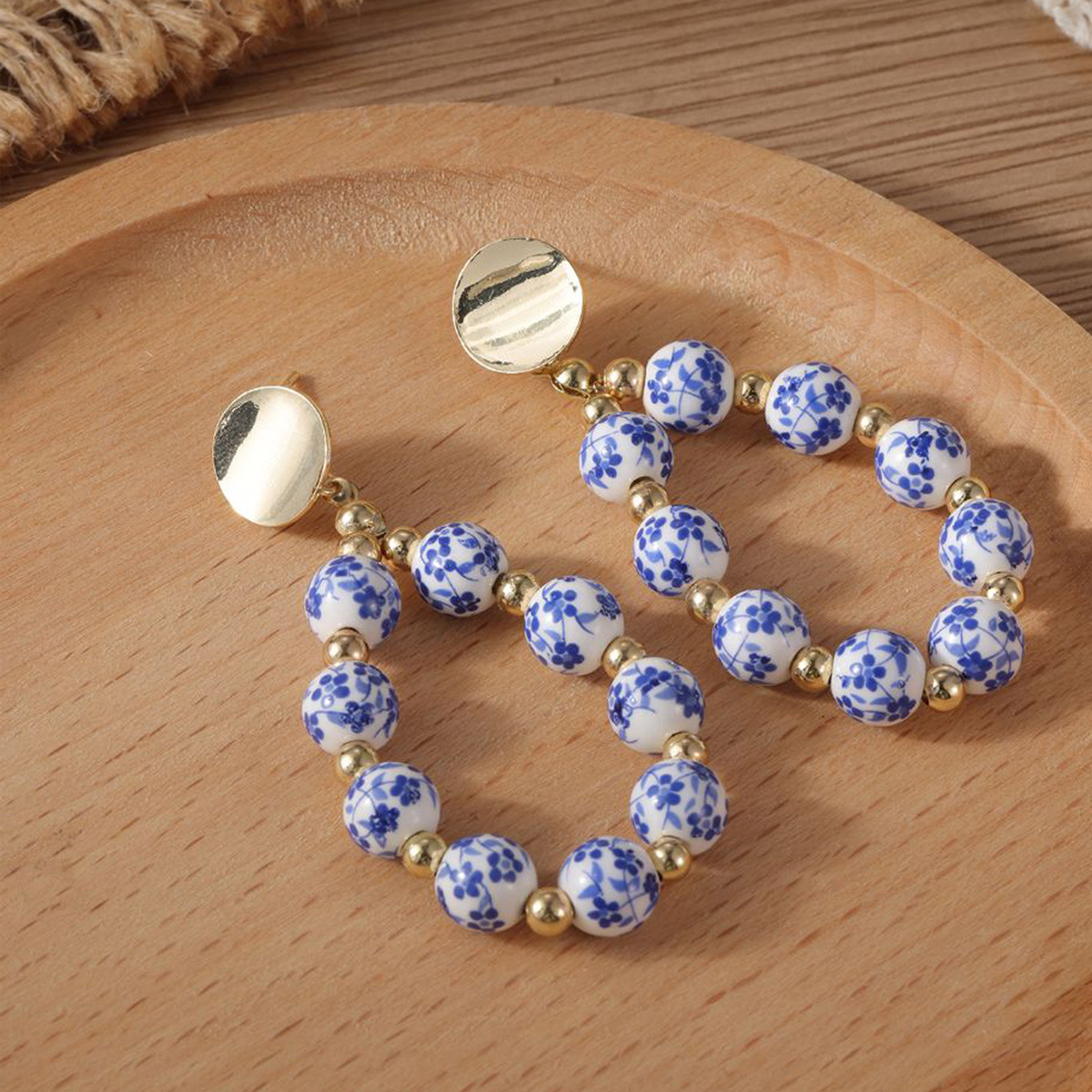 Drop Earrings Classification 1 Pair Quantity 1 Pair Retro Round Round Copper Ceramics Drop Earrings