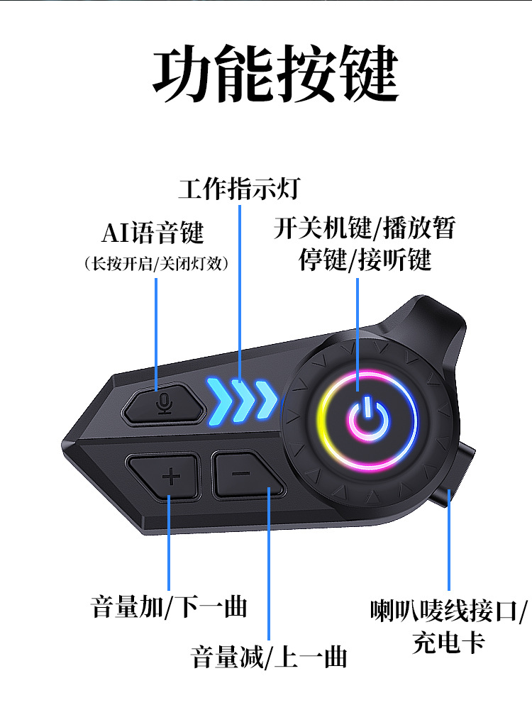 2026 Comfortable Motorcycle Riding Helmet with Headphones for Delivery Riders, Waterproof, Long Battery Life, Full Helmet with Built-In Bluetooth
