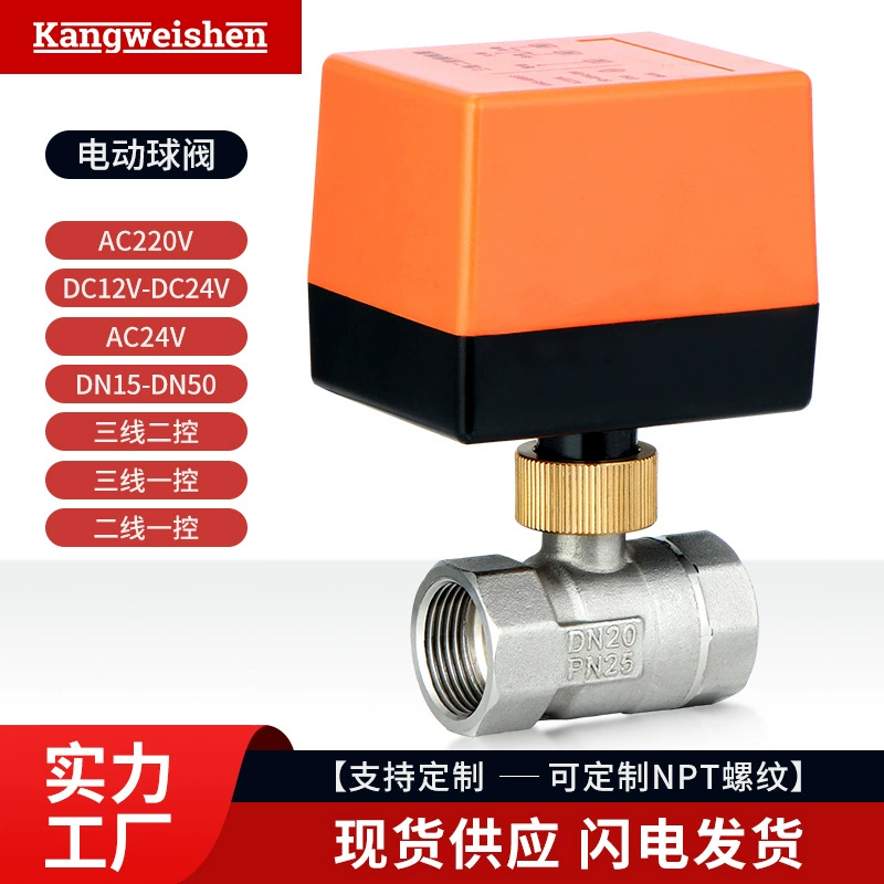 Электрический шаровой клапан 220V двухпроводный нормально закрытый электрический клапан 4 минуты 6 минут микро из нержавеющей стали электрический двухходовой клапан