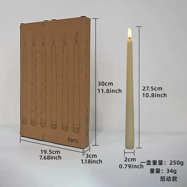 LED электрическая рождественская пластиковая свеча, украшения
