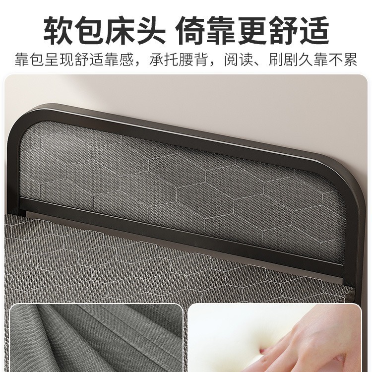 Cama plegable Cama supletoria multifuncional para el hogar individual Cama pequeña para el almuerzo de 1,2 m Cama de hierro dura para adultos