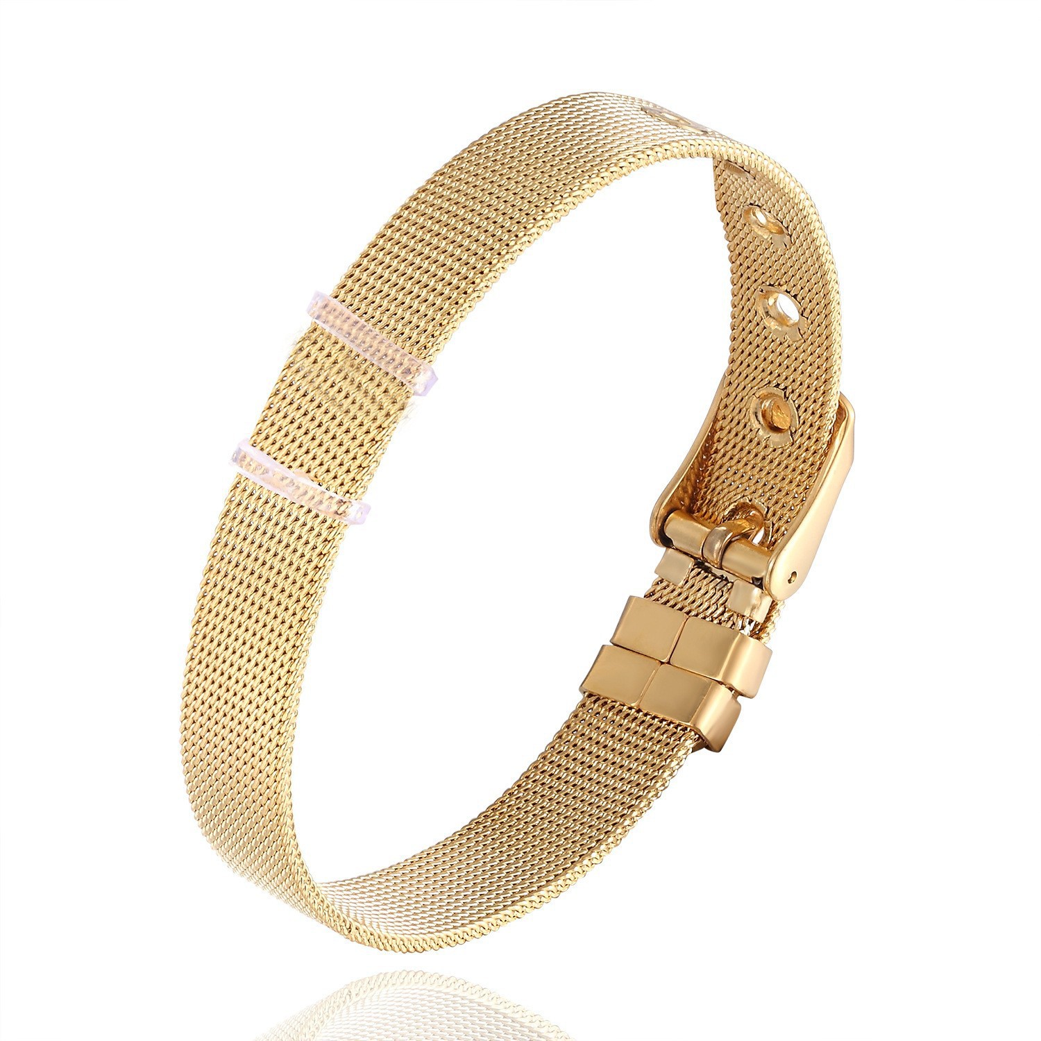 Golden watch strap stainless steel