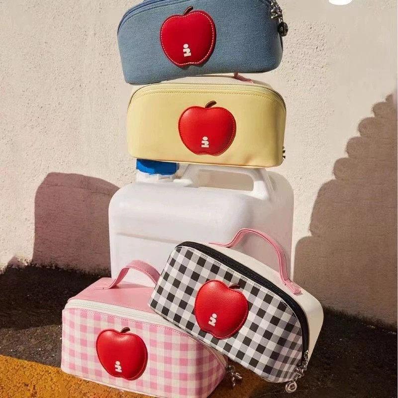 Apple, косметичка из денима для путешествий, симпатичная водостойкая качественная ручная сумка-органайзер