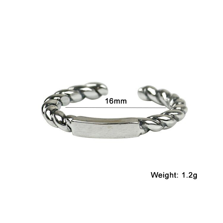 Ethnic style retro Thai silver smooth threaded open ring simple copper ring