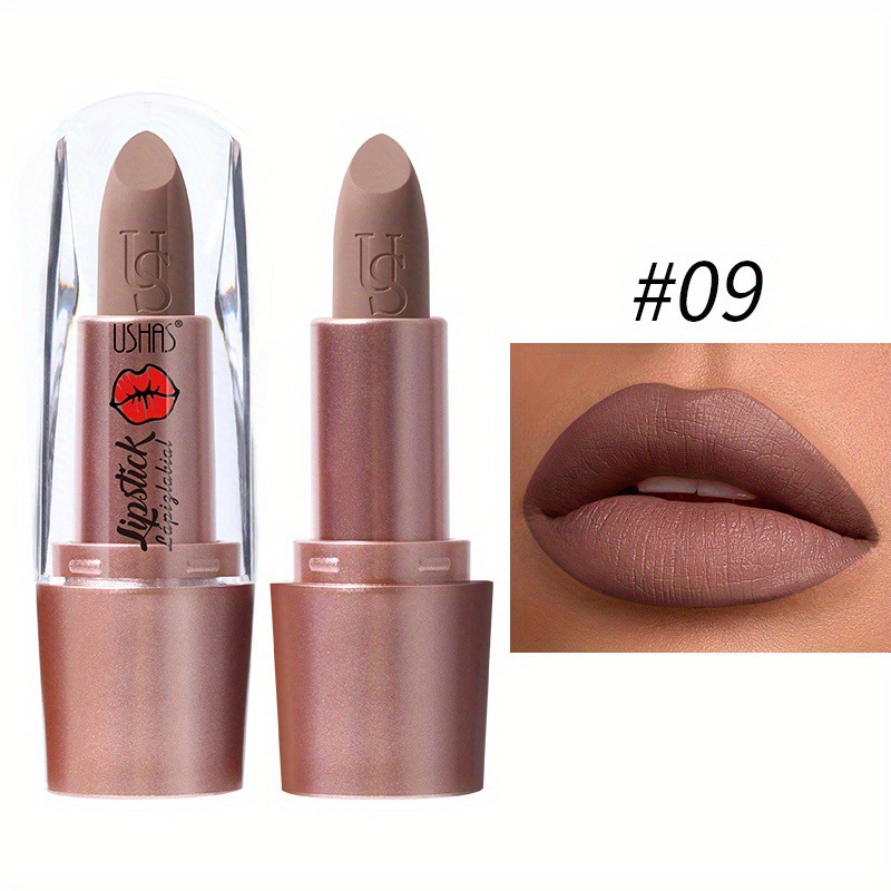 USHAS European and American Cross-border spot terciopelo mate lápiz labial textura brillante no es fácil de decolora esmalte de labios LP2288B