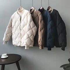 外贸畅销菱格棉服女短款2025冬季新款面包服爆款羽绒棉衣无领棉袄