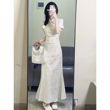 新中式国风旗袍连衣裙子女夏季2025新款御姐风情万种收腰气质长裙
