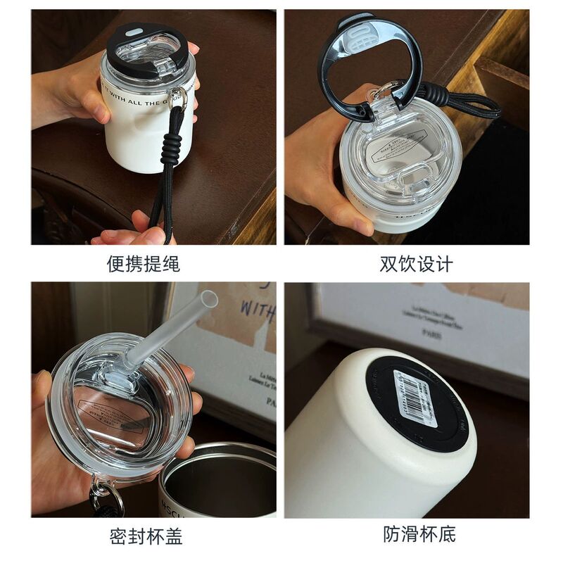 简约小巧咖啡杯一杯双饮水杯便携迷你小众高级不锈钢真空杯子|undefined