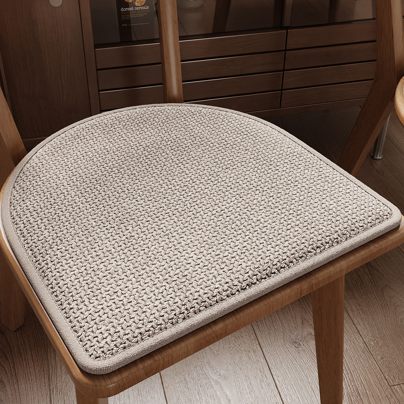 Cojín de silla de algodón y lino Cojín de silla de comedor en forma de herradura Cojín de mesa de comedor Cojín de taburete Cojín de asiento antideslizante Cojín de trasero sedentario Four Seasons Universal image 7