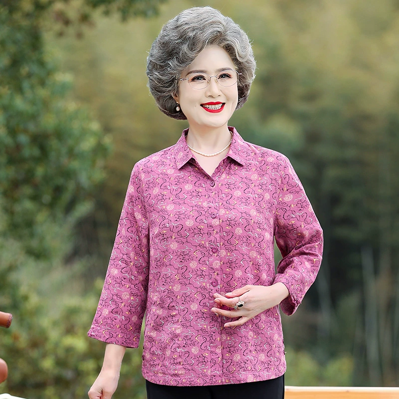 Пожилые люди хлопчатобумажные рубашки женские 60 лет