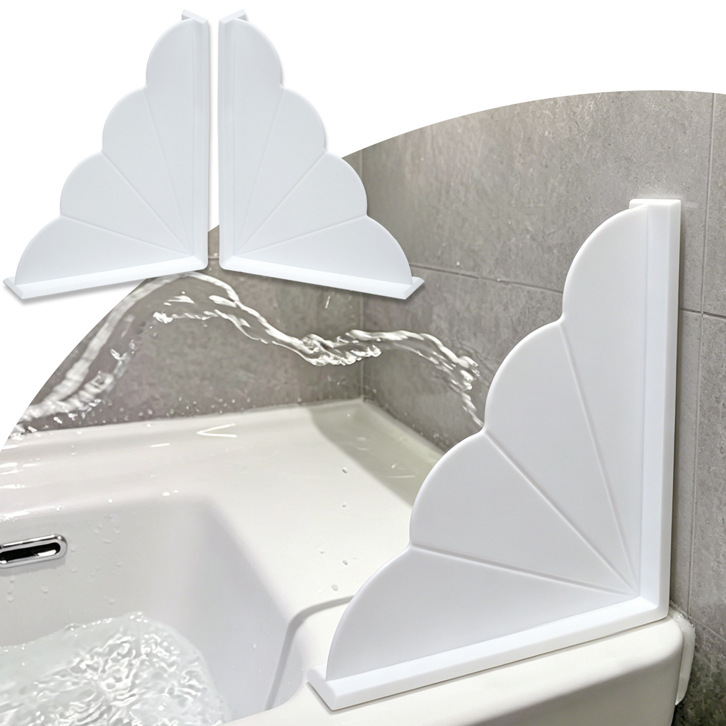 Cross-border silicone suction cup shower splash guard, bathtub corner waterproof strip, pool water barrier, sink water blocking board