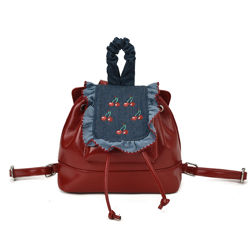 Sweet Cool Wind, mochila pequeña para niños y niñas, mochila de encaje dulce, mochila de cereza para niños.