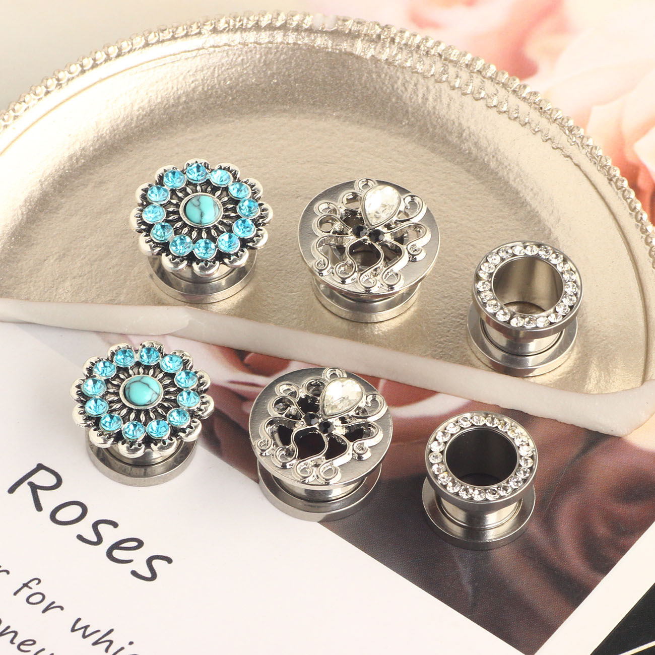 Labret piercing jewelry detail image