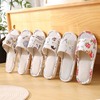 Summer slippers, footwear indoor for beloved, cotton and linen