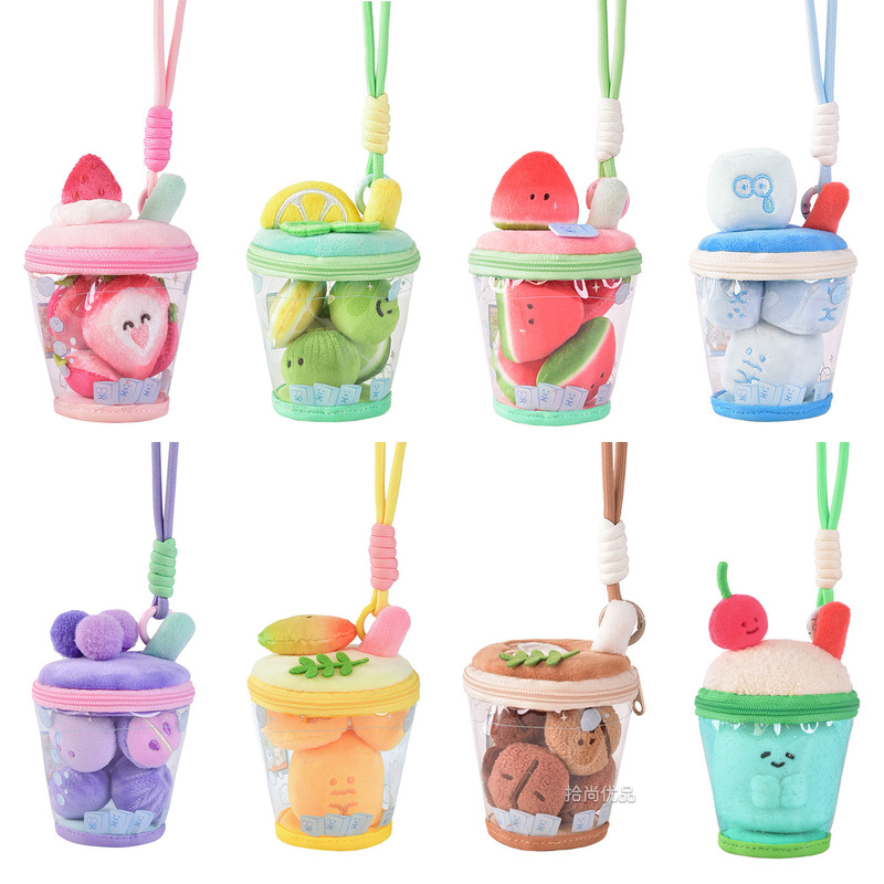 Kepelon Summer Cool and Refreshing Special Blend Plush Ice Drink Fruit Coffee Latte Backpack Pendant Transparent Baby Stroller Bag Kepelon Summer Cool and Refreshing Special Blend Plush Ice Drink Fruit Coffee Latte Backpack Pendant Transparent Baby Stroller Bag