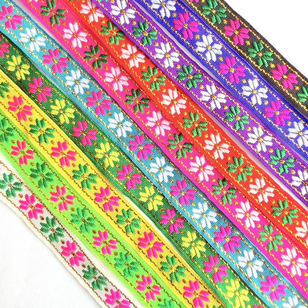 Cinta Jacquard de Estilo Étnico de 1 cm, Nylon, Decorativa, para Ropa y Manualidades image 4