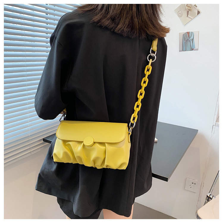 Simple Casual Fold Shoulder Small Square Bag display picture 8