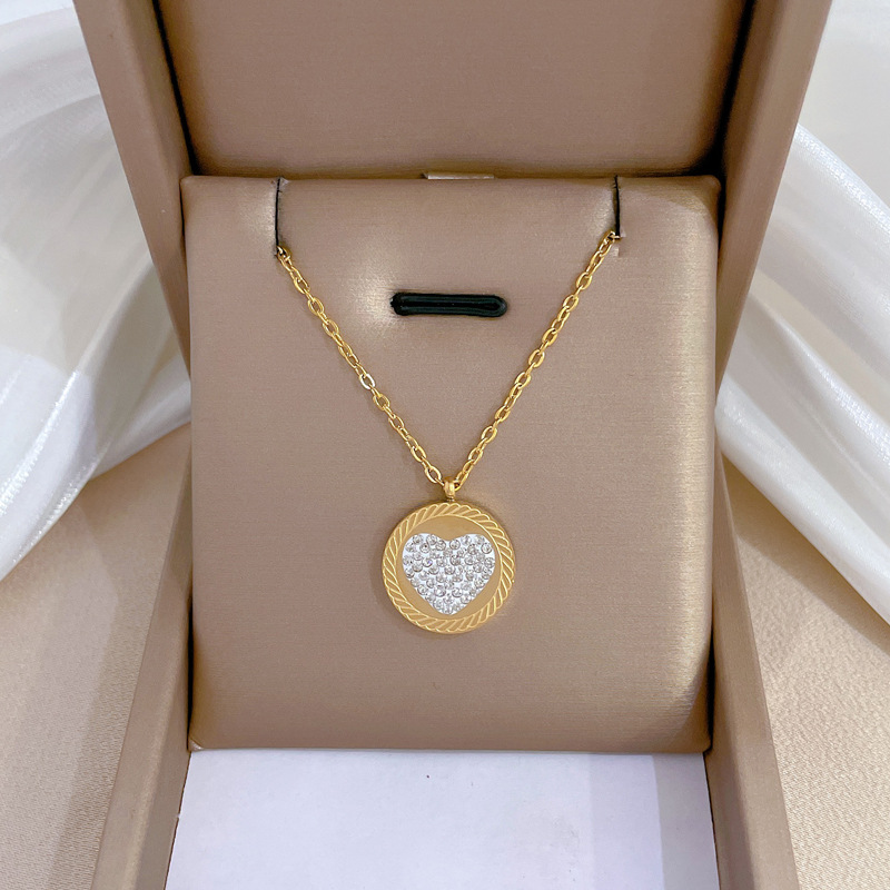 Minimalistisches Echtgold Collier Mit Diamantbesatz Für Damen_voghion.com