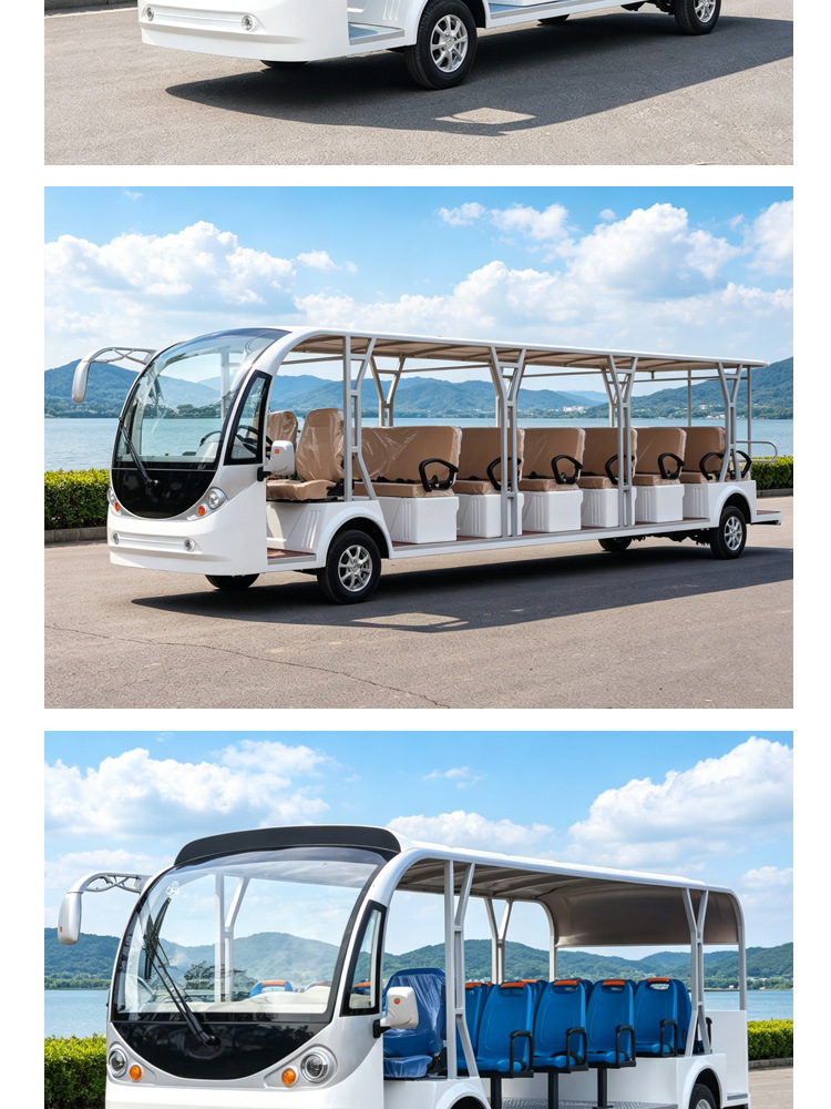 Manufacturer Exports Scenic Area Sightseeing Vehicles, 14-Seater Tourist Shuttle Buses, 11-Seater School Campus Buses, and Factory Reception Vehicles