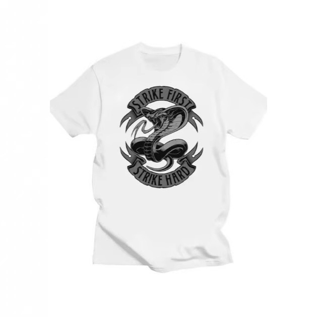 Vintage Cobra Kai T-Shirt Men's Sports Casual T-Shirt Unique Short Sleeve Karate Kid Strike Outfit