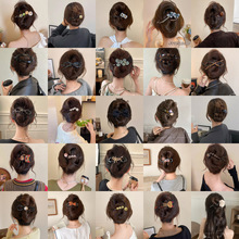 韩系大号扭扭夹女高端圆珠发卡夏天甜美蝴蝶结发夹网红轻奢一字夹