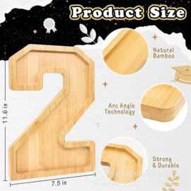 木制毕业装饰数字木质熟食数字可填充食品毕业派对2025年毕业摆件