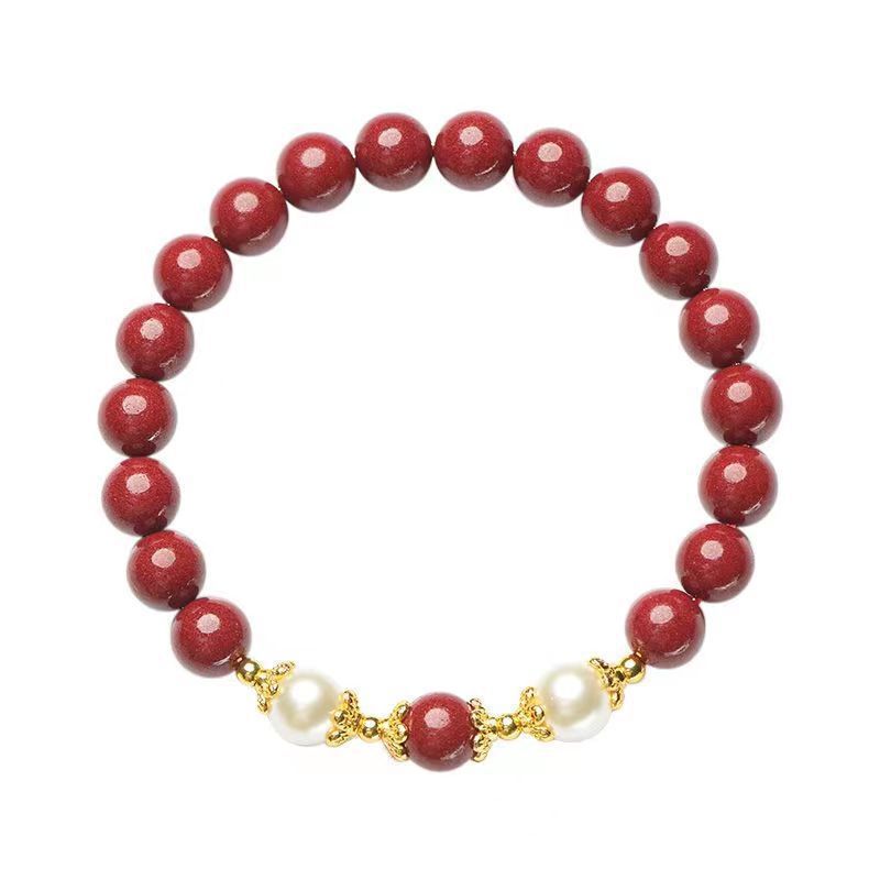 Cinnabar Bead Bracelet For Good Fortune & Wealth - Unisex Style_voghion.com