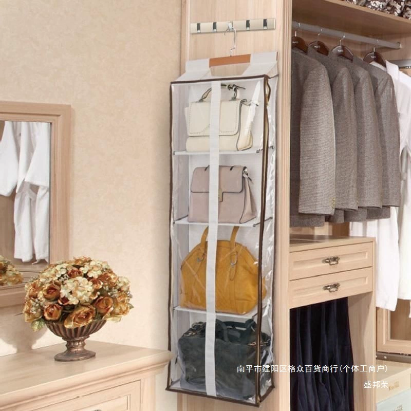 Сумка для хранения шляп, гардеробная сумка, подвесная сумка для хранения ткани, дверная подвесная сумка, пылезащитная подвесная настенная прозрачная стойка для организации вещей в американском стиле