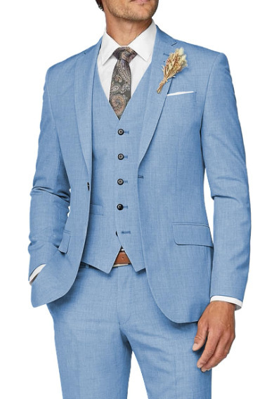 Nuevo traje de hombre conjunto de tres piezas casuales de negocios banquete de baile delgado traje de boda vestido de playa