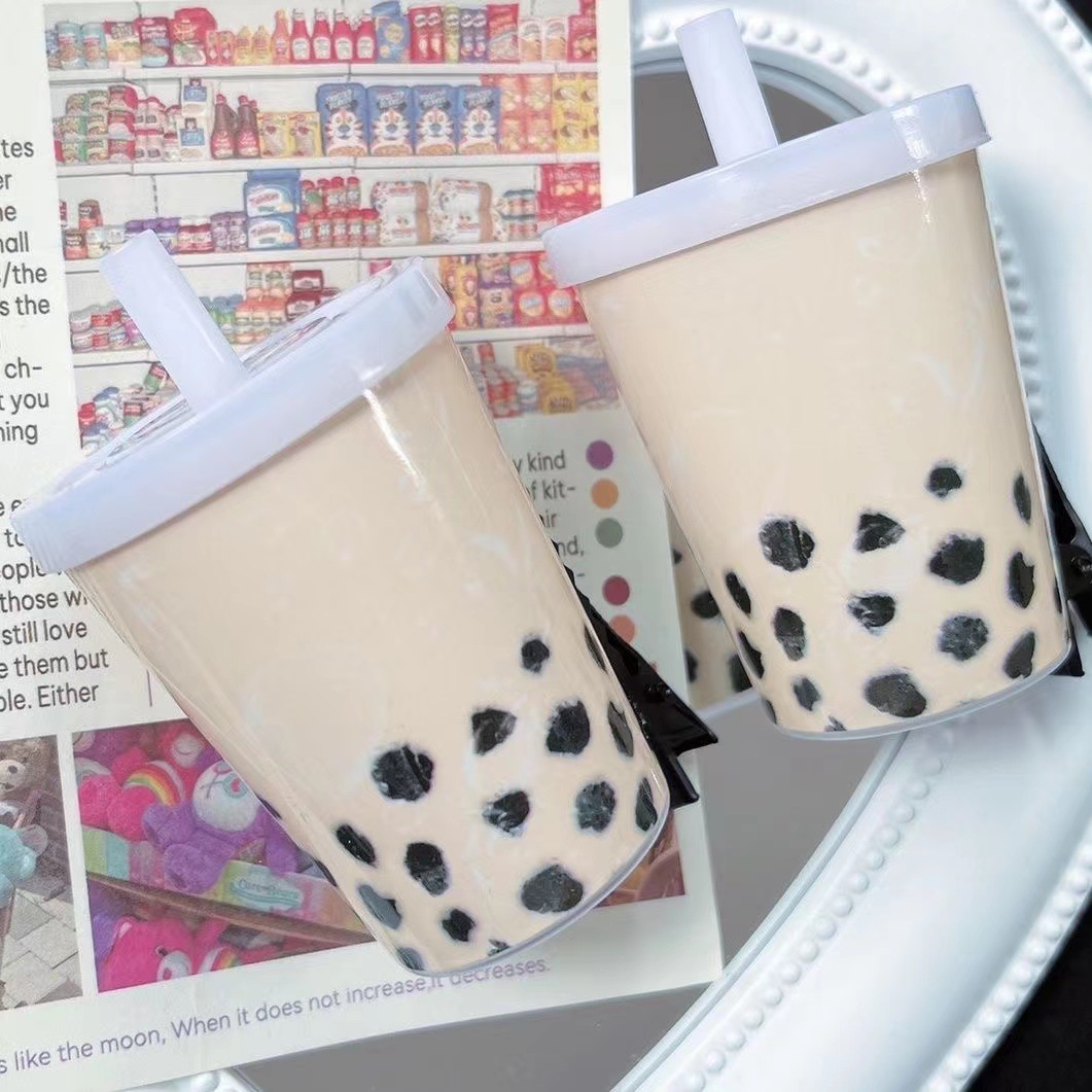 奶茶髮夾ins可愛搞怪大號飲料劉海夾創意發卡髮飾