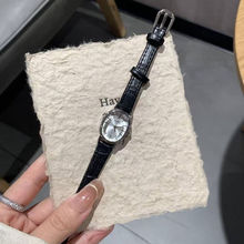 韩国出口真皮椭圆形全自动机械手表女士老钱风高级感女表高颜值