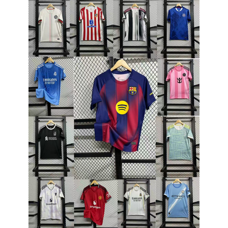 Football Jerseys of the Five Major Leagues Real Madrid Barcelona Short-Sleeved Football Jerseys Sporty and Loose