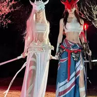 Спотовая одежда Yongen cos для мужчин и женщин, полный костюм, оружие, маска, герой лиги, магический меч, душа оригинальная кожа